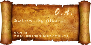 Osztrovszky Albert névjegykártya