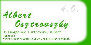 albert osztrovszky business card